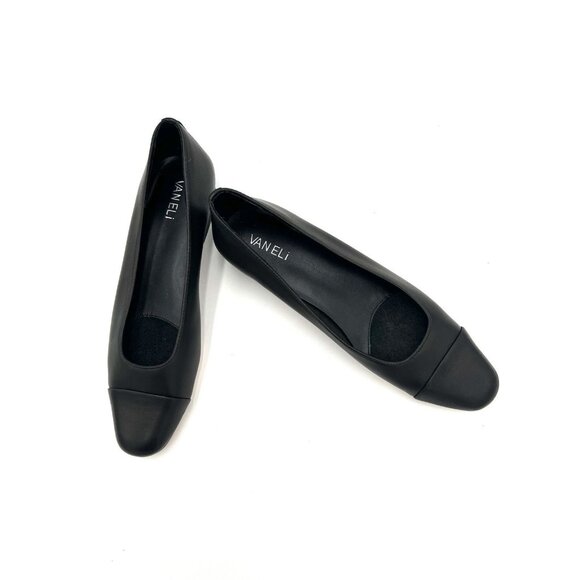 VANELi "Frankie" Black Soft Leather Flats 9.5 Narrow Classic Tailored - Picture 3 of 16
